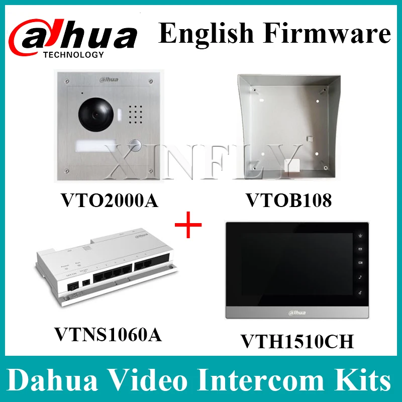 Dahua VTH1510CH IP Indoor Monitor VTOB108 Surface Mounted Box VTO2000A VTNS1060A Network power supply Dahua Videp Intercom Kits