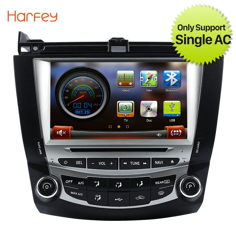 

Harfey 8 inch 1 DIN WinCE 6.0 Radio DVD Player GPS Navigation System for 2003 2004-2007 Honda Accord 7 Support iPod bluetooth
