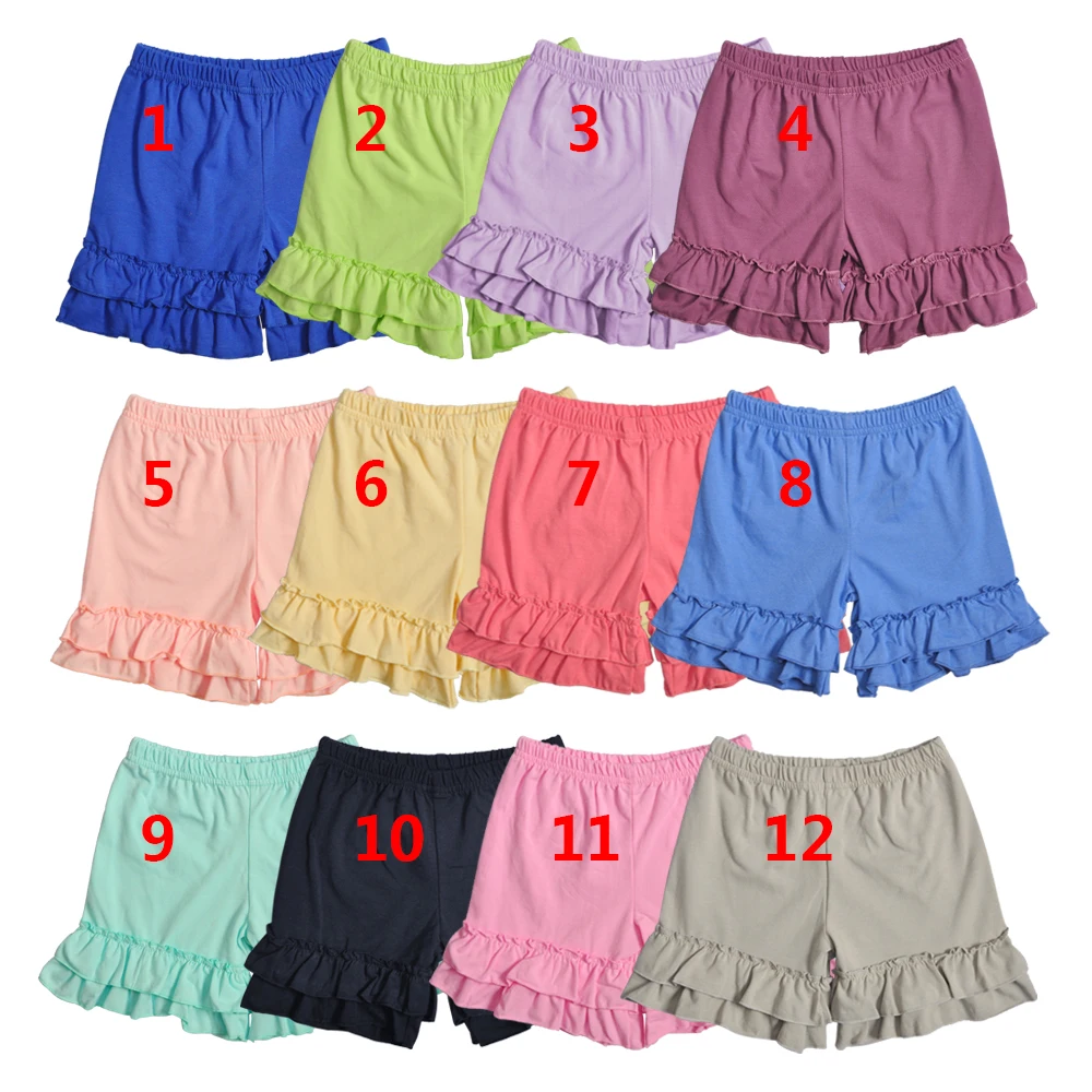 

CONICE NINI 2019 Newest Design Summer Baby Girl Boutique Two layers of Ruffle Shorts GKZ903-057