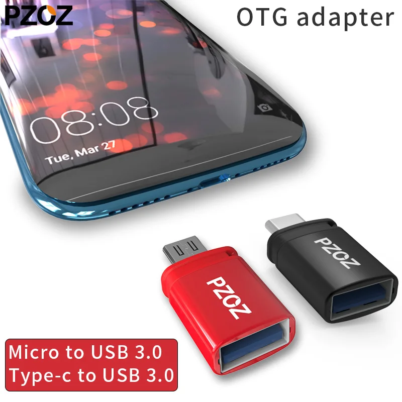 

PZOZ otg adapter type-c 3.0 otg micro usb 3.0 Charge Data Converter type c microusb type usbc for samsung one plus 6 android