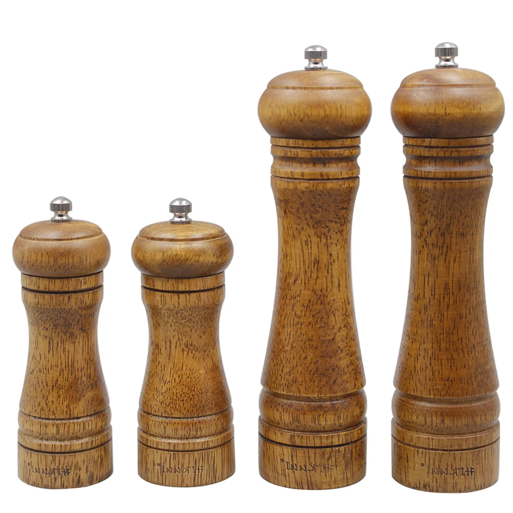 

Salt and Pepper Mill Classical Oak Wood Pepper Spice Mill Grinder Set Handheld Seasoning Mills Grinder 5" 8" Cooking BBQ Tools