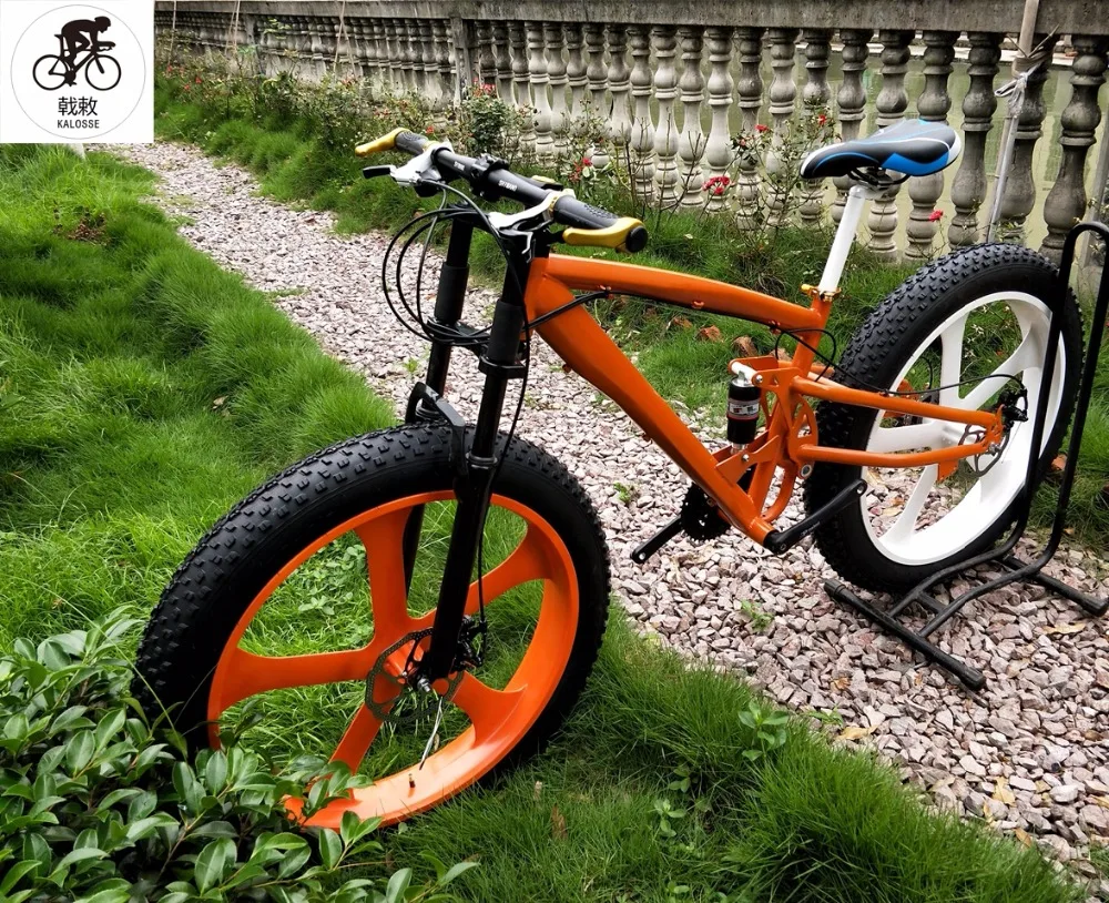 Perfect Kalosse 1X9 speed Snow  bike  Soft-tail  steel frame  Beach bicycle   26*4.0 tires  mountain bike  M370  Groupset 0