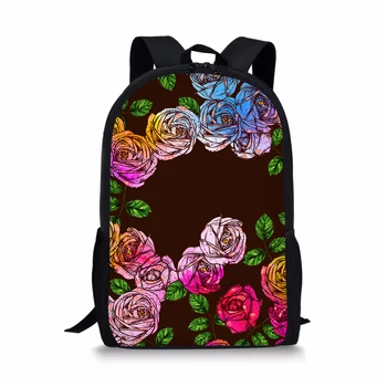 

Rainbow Rose Children School Bags Primary Students Girls Kids Back Pack For Books Casual Floral Printed School Bagpack
