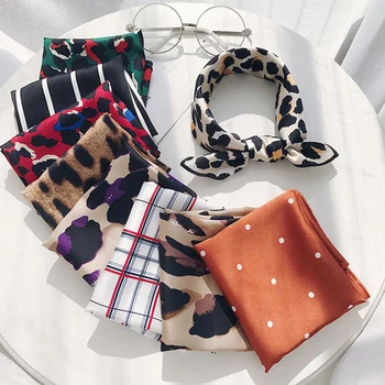 

Leopard Scarf Square Tie Satin Small/silk/Neck/Ring/Square Scarf Winter Head Scarf For Women Neckerchief Fashion