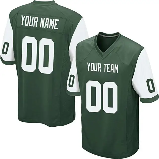 Custom Green Mesh Replica Football Game Jersey Embroidered High School ...