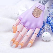 Personal & Salon Nail Trainer Tool Adjustable Nail Art Model Hand Practice DIY Nail Training Manicure Tool with 100 nail tips