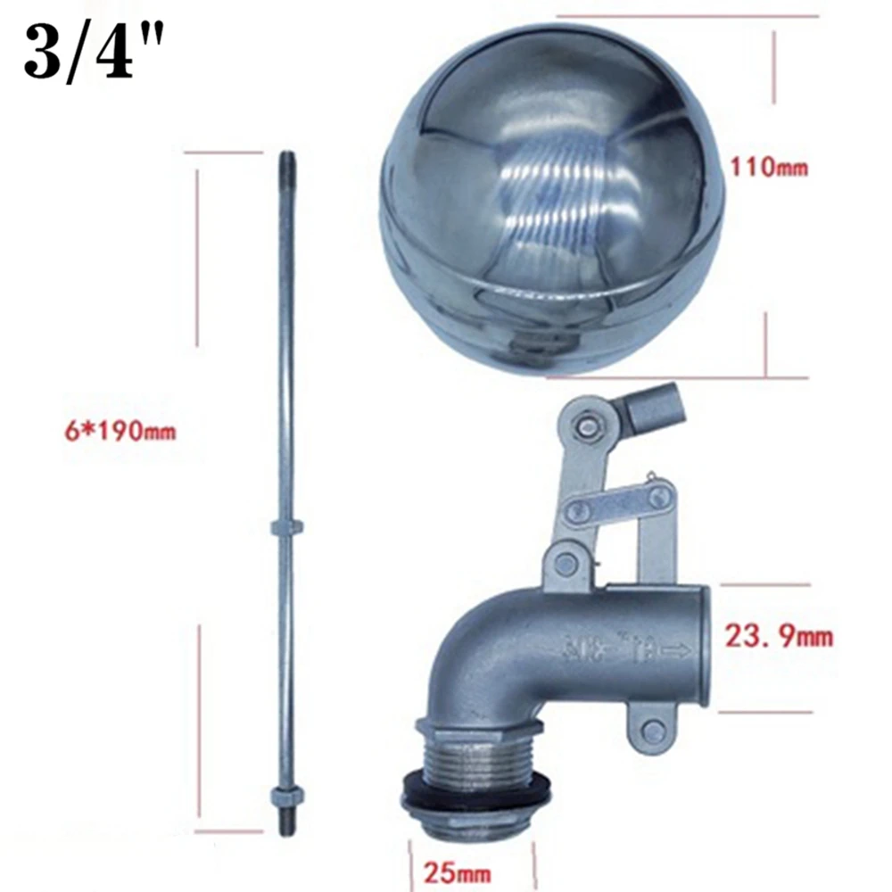 1/" 3/4" " Нержавеющая сталь 304 Регулируемый поплавковый клапан бак для воды изгиб локоть плавучий шаровой клапан поток резервуар/расширение