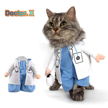 

Funny Pet Costume Doctor Nurse Cosplay Halloween Clothing Clothes for Dogs Costume for a cat Birthday Gift
