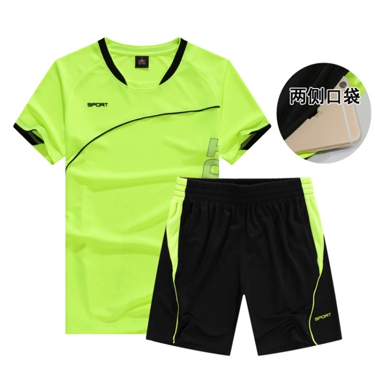 

2019 new running set 2 pcs men women fast dry run jogging suit stripe sports set long t shirt shorts gym fitness workout tights