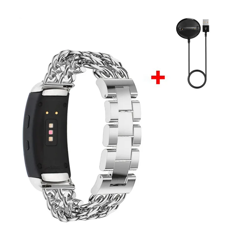 Silver 2 в 1 USB кабель зарядное устройство для samsung gear Fit 2 Pro ремешок замена умный Браслет для samsung fit 2 Band - Цвет: Silver