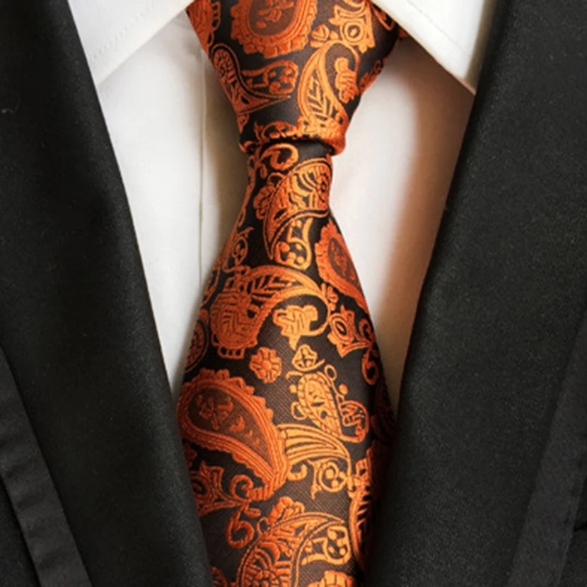 Striped Silk Tie 8cm Luxury Paisley Necktie Red Bule Purple Polyester Neck Tie for Men Formal Business Wedding Party Ties