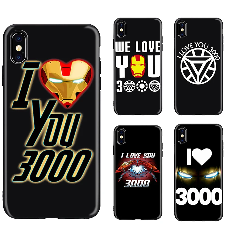 

Iron Man I love you 3000 phone Case For iPhone X 7 Plus XS Avengers Endgame Phone Cover case For iPhone 6S 8 6 Plus XS Max Case