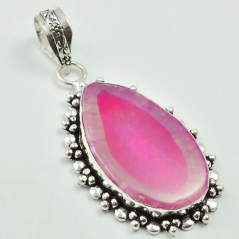 

Solar Quarts Pendant Silver Overlay over Copper , 56 mm, P3059