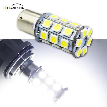 

1pc 4W DC6-30V P21/5W 1157 BAY15D BA15D 1156 BA15S 27SMD 5050 LED Wedge Car Turn Led Signal Brake Lamp Light External Bulb White