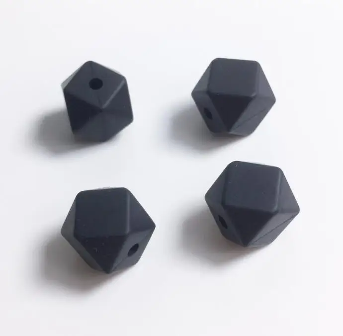 100pc Hexagon Silicone Beads Teething Baby Chewing Bead Teeth Necklace Bead Diy Chewable Silicone Mini Geometric bead 
