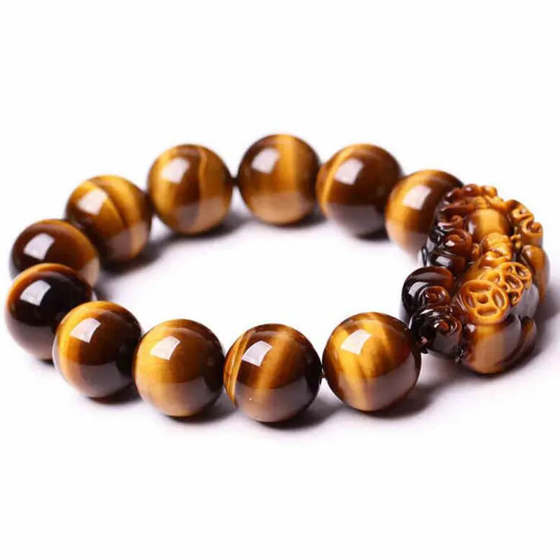 

KYSZDL High quality 5A Tiger Eye Brave Pixiu Bracelets&Bangles Trendy Natural Stone Bracelet For Women Famous Brand Men Jewelry