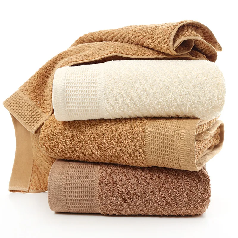 SunnyRain 1 Piece Brown Long Stapled Cotton Bath Towel For Adult Towe