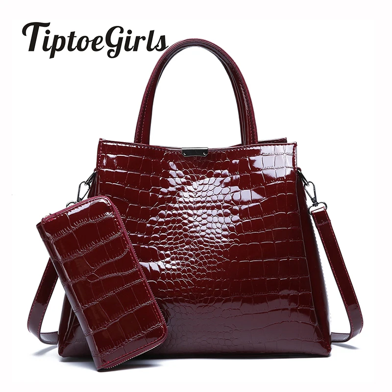 

Crocodile Pattern Two-Piece Composite Bag Ladies Handbag New Fashion High Quality Casual Wild Shoulder Messenger Bag