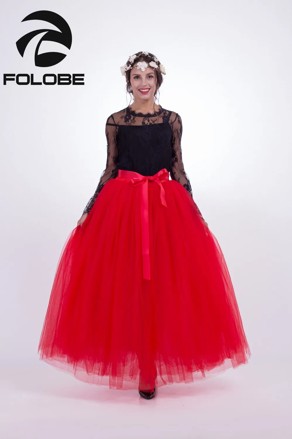 WDPL Women's Long Tutu Floor Length Maxi Skirt - Ruffled Tulle, Special Occasion & Night Out (X-Small, Blush Pink) - View #9