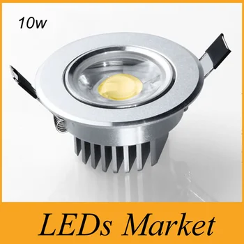 

New Arrvial 10w COB Led Recessed Down Lights dimmable clothing backdrop living room ceiling AC 90-260V Warm/Cool White + Drivers
