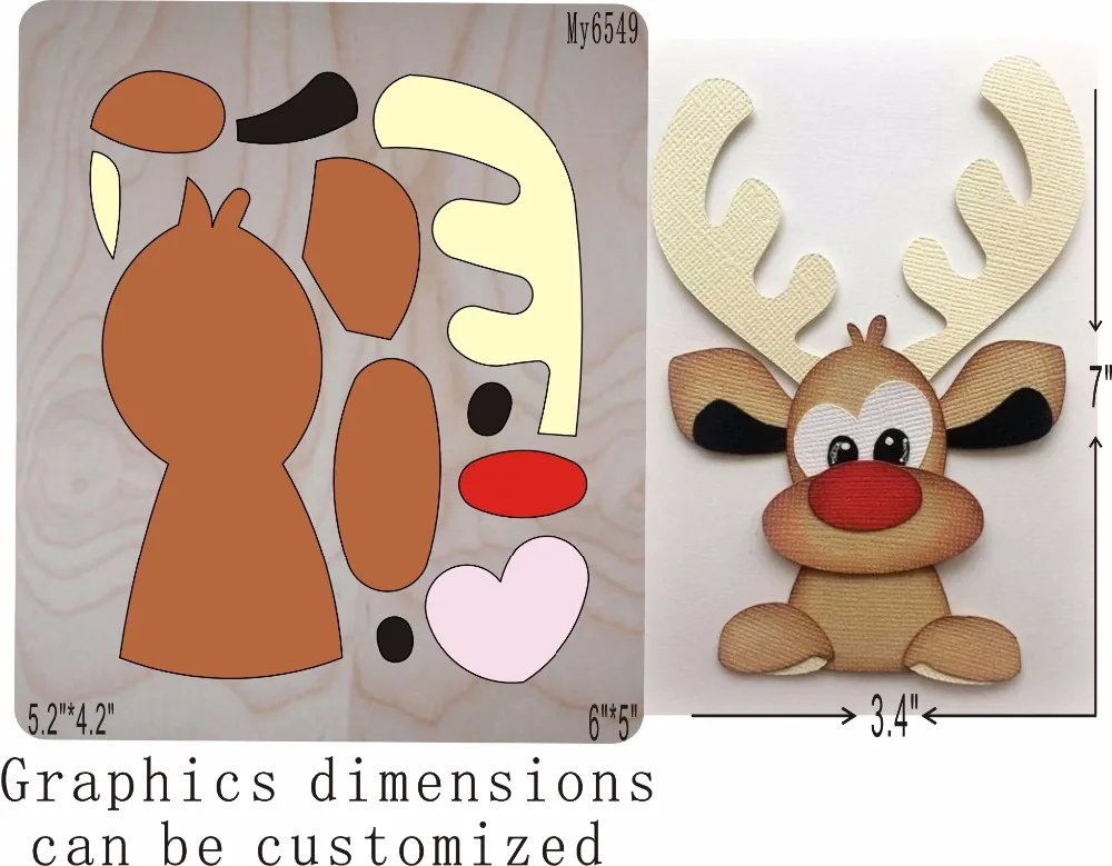 

Christmas deer-- die cutting & Wooden dies fit -// Scrabooking
