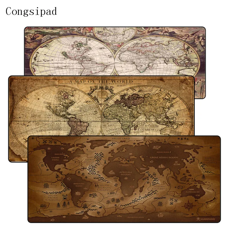 Congsipad Old World Map 400*900mm XXL Large Mouse pad gamer Mousepad Keyboard mat Office Table Cush