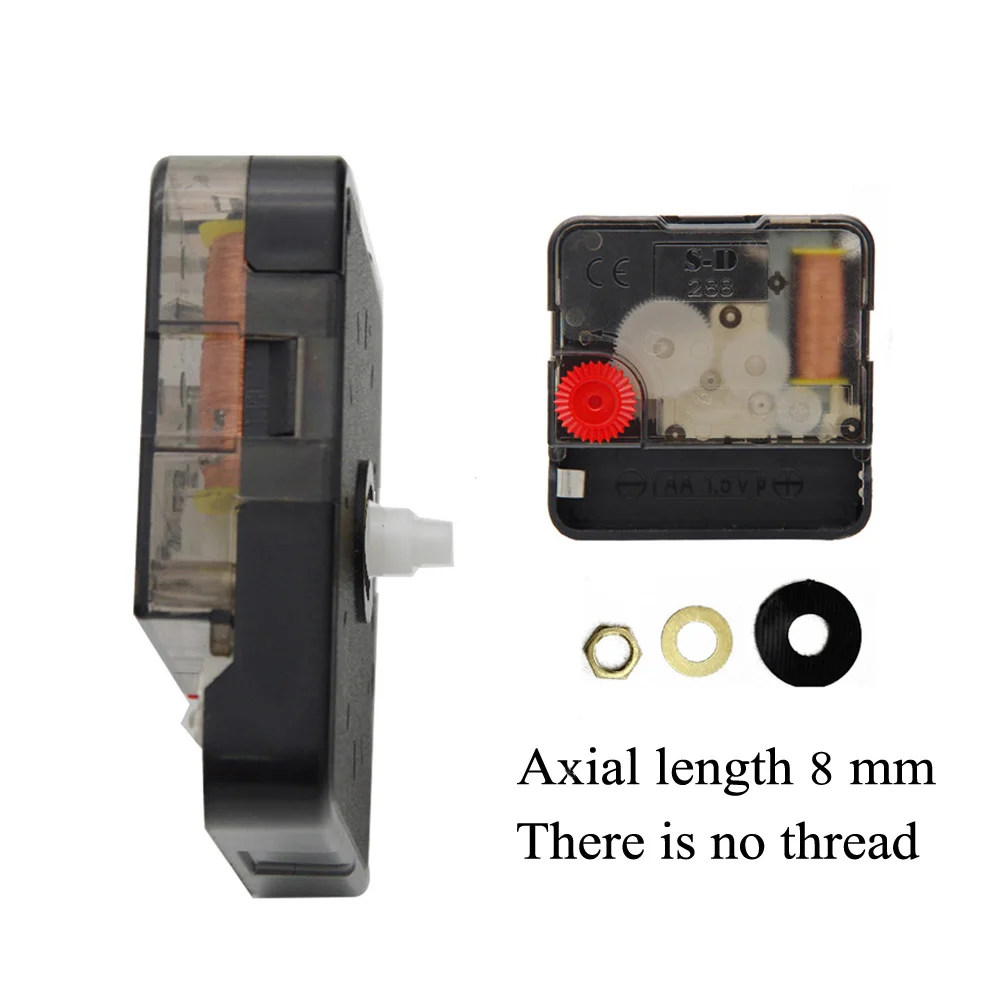 Часы настенные кварцевые механизм подметания Замена ремонтных частей набор комплектов - Цвет: 8mm No Thread Shaft