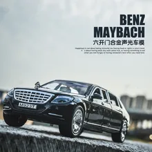 1:24 Maybach сплава модели автомобилей Коллекция украшения шесть открыть дверь звук и свет обратно к детей игрушки автомобиля