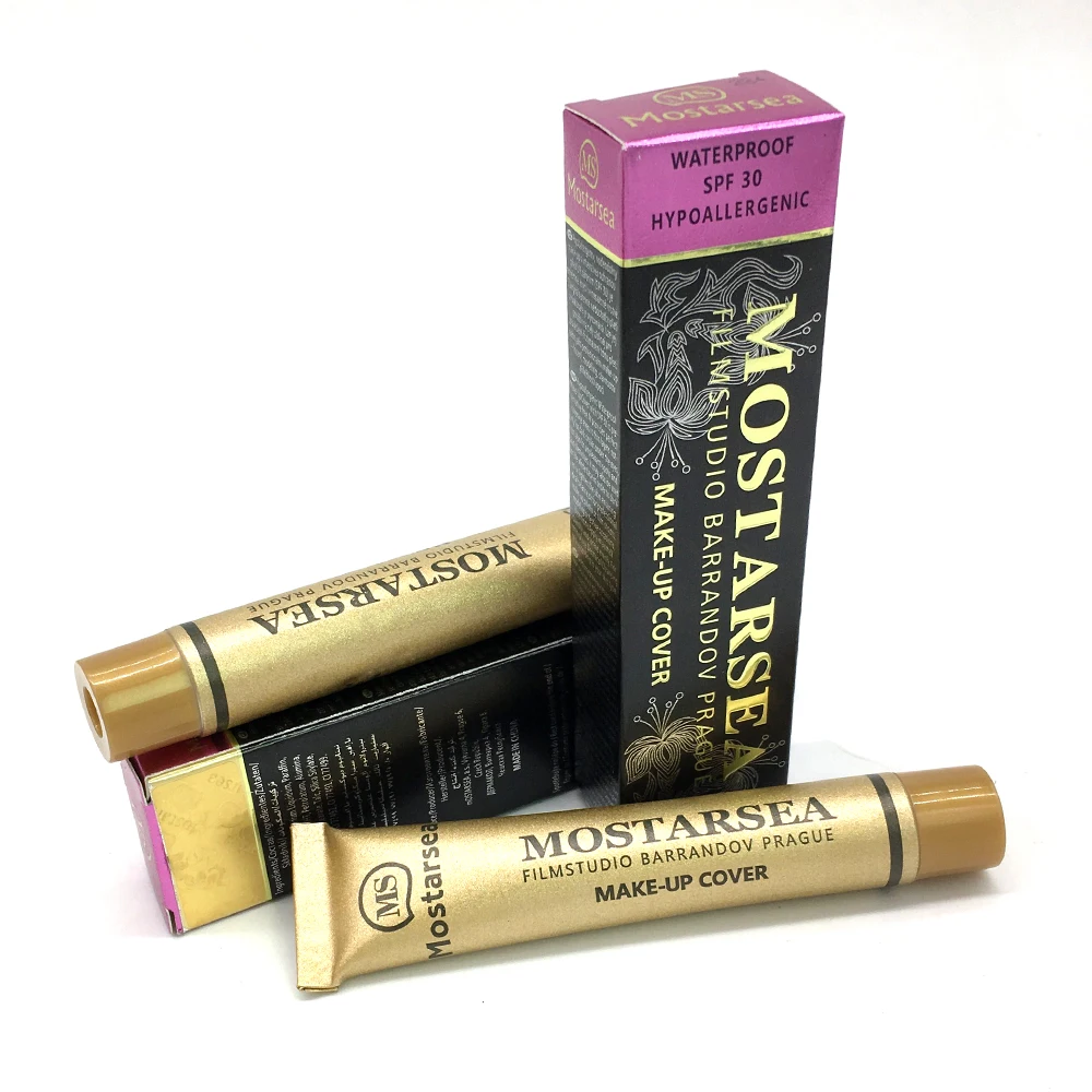 

6 Colors Gold Tube Makeup Cover Base Primer Concealer Cosmetic Base Tatoo Face Contouring Foundation Concealer Cream
