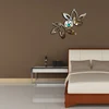 2019 new clock on wall home decor multicolor leaveAcrylic hot sale s mirrored design,3d watch living room,unique gifts 4