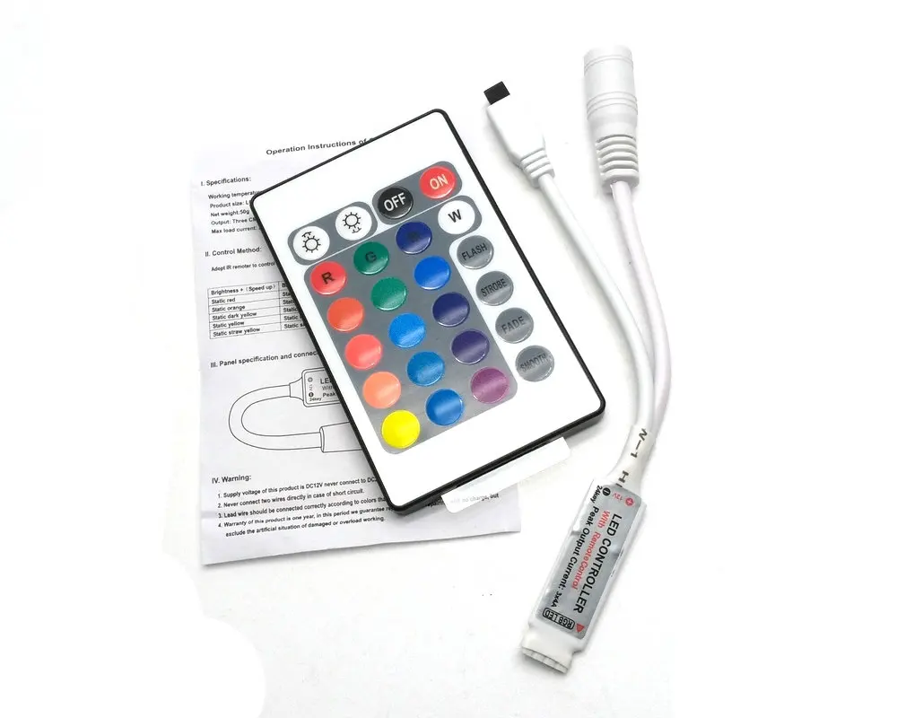 font b Led b font font b strip b font lights 24Key IR Remote Controller
