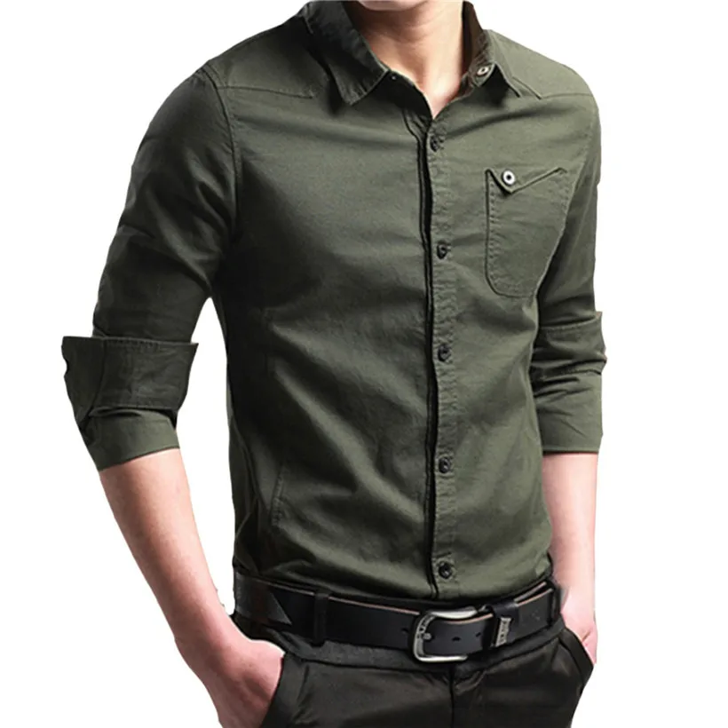 

Outdoor Hiking Shirts Men Shirts Solid Cotton Blend Men's Hiking Shirt Long Sleeve Pockets Autumn Man Blouse Plus Size 0907