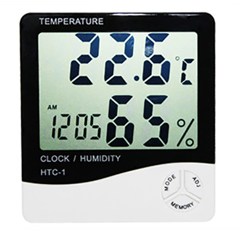 Практичный электронный цифровой термометр, гигрометр, бытовой Измеритель температуры и влажности в помещении, часы, датчик температуры