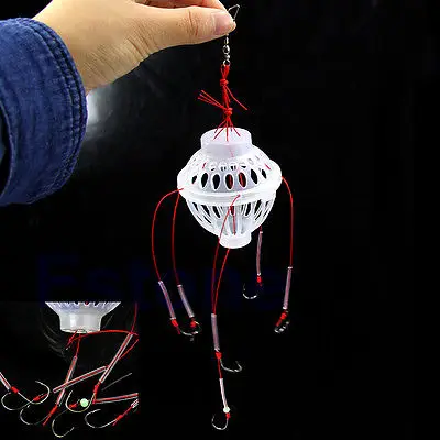 

M112-"5pcs/lot Plastic 6 in 1 Lantern Bait Case Barbed Explosion Fishing Hook Fishing Tackle