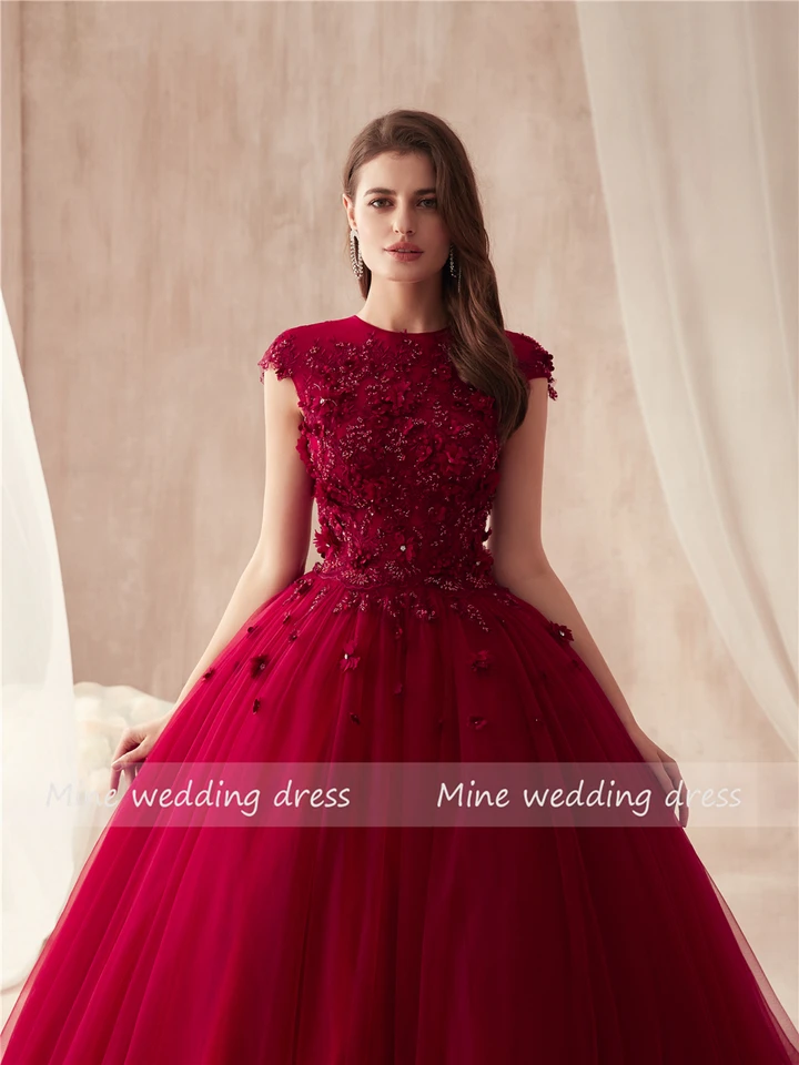 burgundy colour wedding dresses