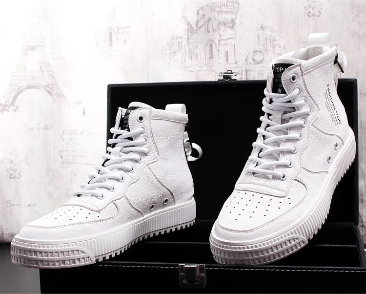 

Spring and Autumn Men Casual shoes Hard-Wearing high-top Shoes Men Sneaker Lace-up Trend Men Flats Shoes Breathable Male Flat