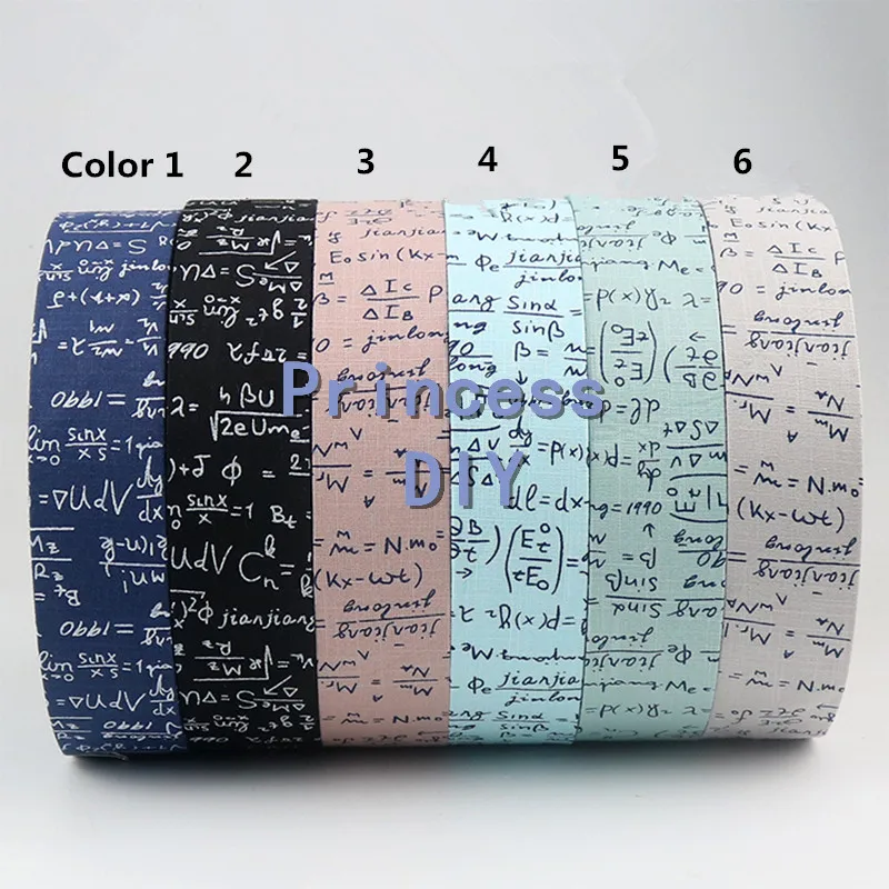 

5Meter/Lot 10 25 40mm Handmade Formula Printing Letter Ribbon Cotton Fabric Layering DIY Hair Bow Flower Accessory Material