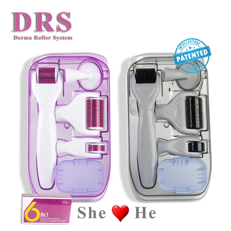 Comprar Nuevo rodillo multifuncional Derma 6 en 1 cuidado de la piel ojos cara cuerpo área estrecha microaguja Derma rodillo tratamiento de pérdida de cabello