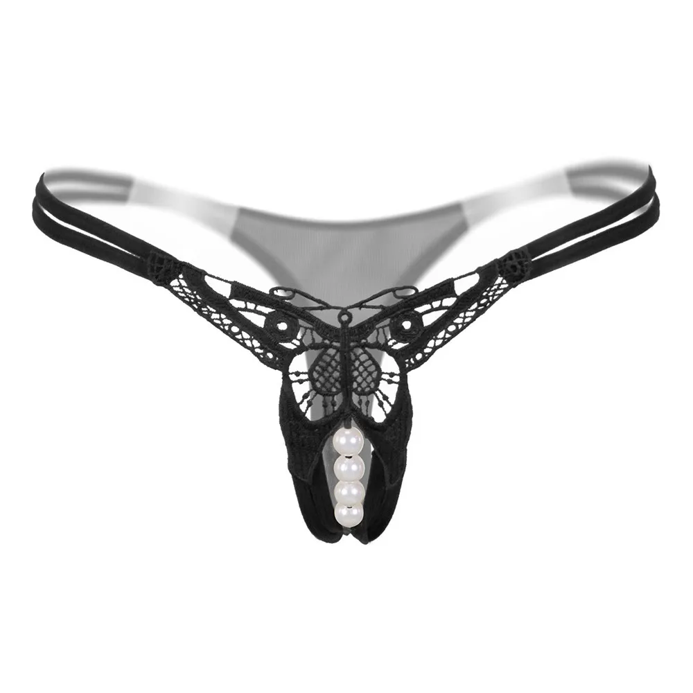 

6 styles Beading Hole Sexy Pendant Pearl G String Women Panties Low Waist Thongs Underwear Panties Low Waist F300201