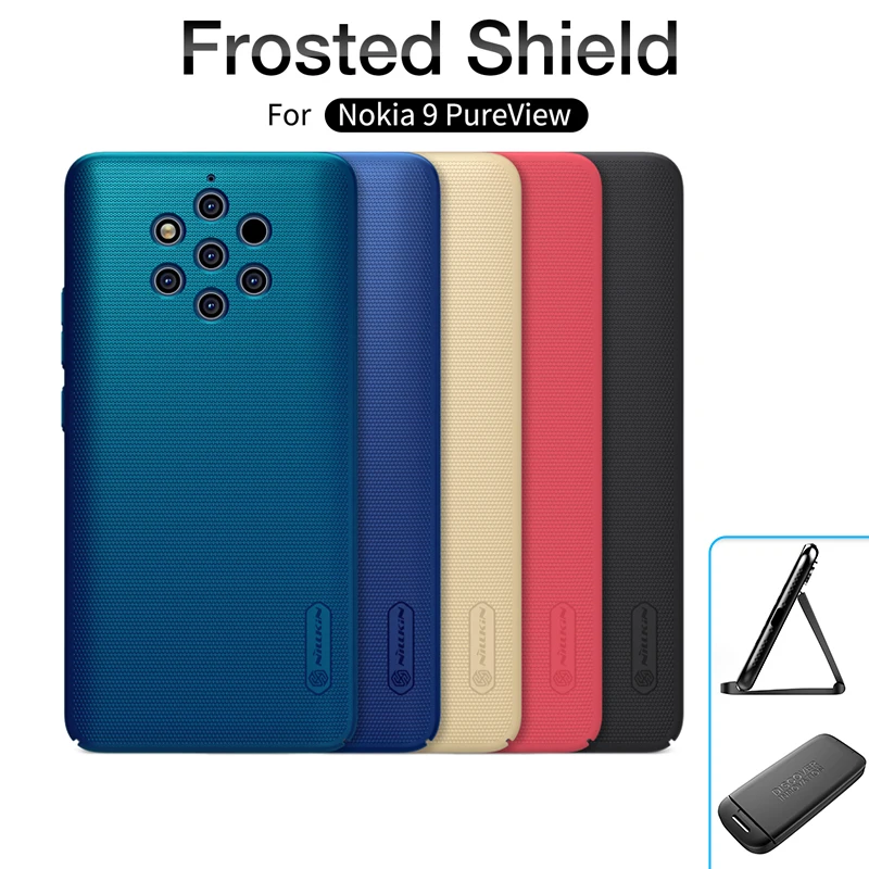 

For nokia 9 pure view case 5.99 NILLKIN Frosted PC Matte hard back cover with Gift Phone Holder For Nokia 9 Pure View phone case