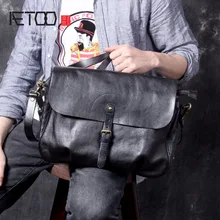 AETOO New Retro Classic men's Postman bag, head-layer cowhide original handmade casual shoulder crossbody bag