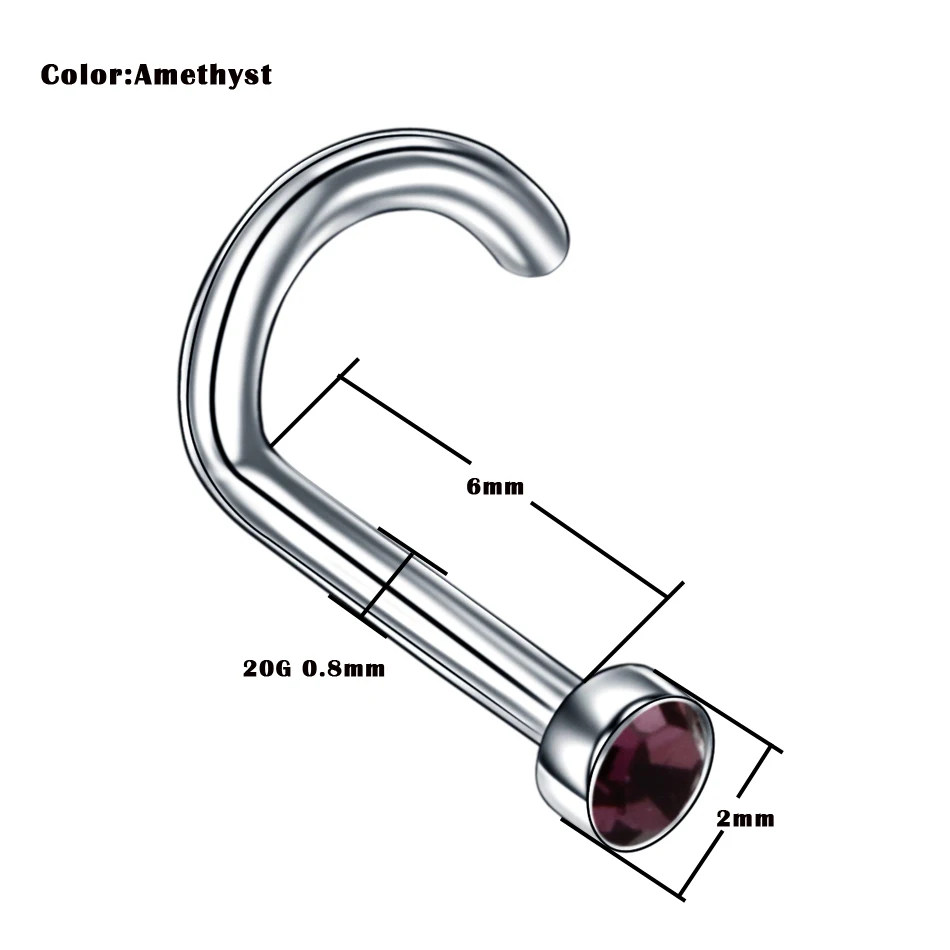 20 шт./лот, G23, титановый пирсинг носа, много штифтов для носа, костные обручи, ноздри, винт, пирсинг, перегородка, ювелирные изделия для тела, пирсинг - Metal color: X20-T0608