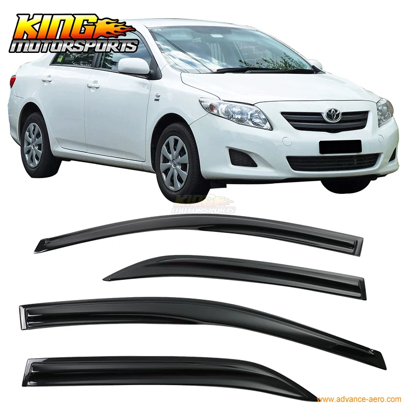 Подходит для 2009-2013 Toyota Corolla Mugen style ветровые дефлекторы палки на окна Козырьки дым/тонированные акриловые США Внутренние