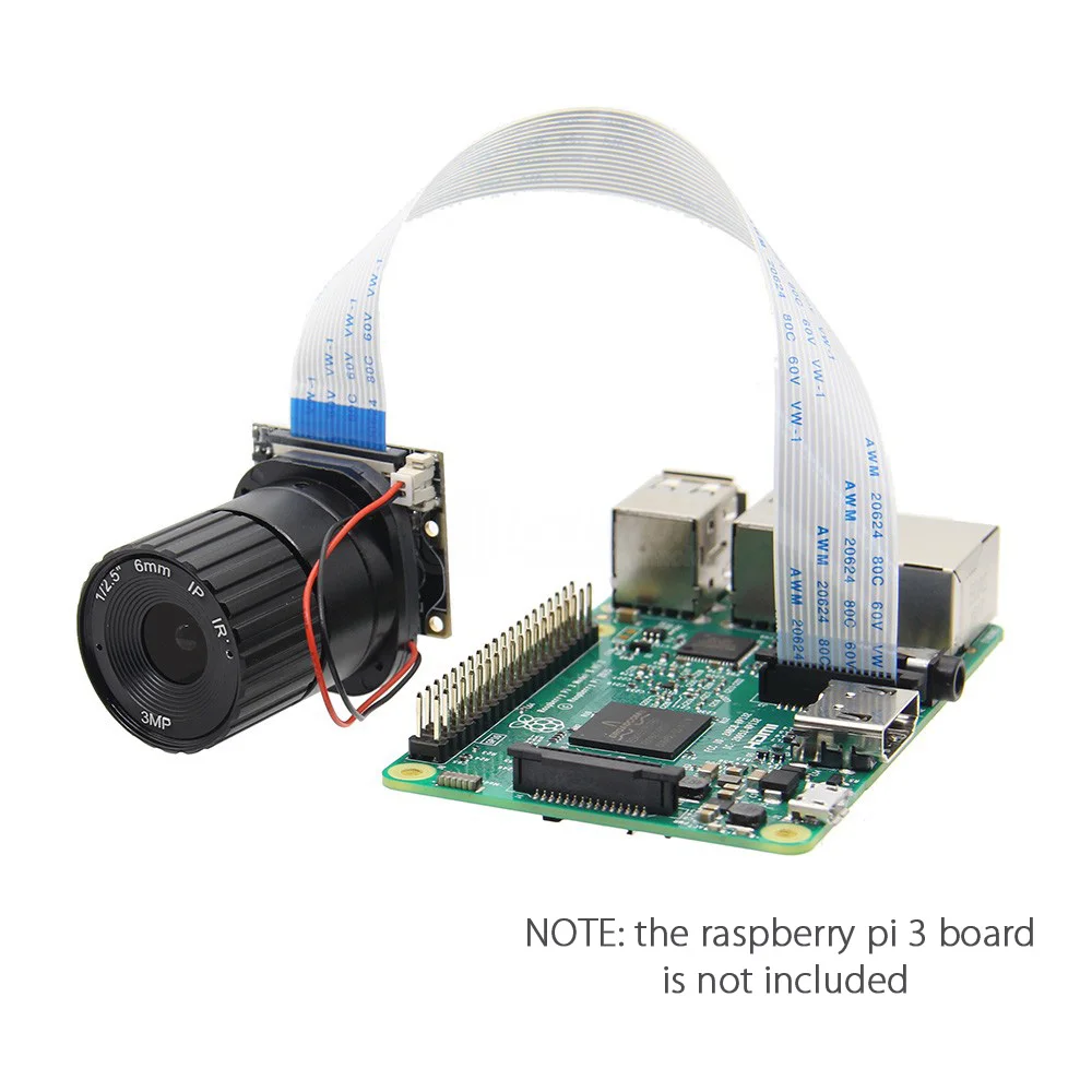Raspberry Pi Camera / 5MP 6mm Focal Length Night Vision NoIR Camera Board with IR-CUT for Raspberry Pi 3 Model B/2B/B+/Zero (w)