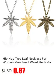 Hip Hop Tree Leaf Necklace For Women Men Small Weed Herb Maple Leaf Pendants Necklaces Unisex Plant Jewelry Dropshipping Collar