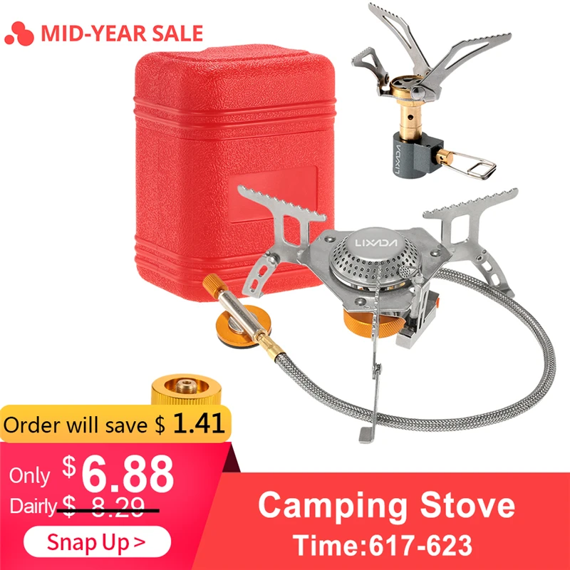 Lixada 3000W Outdoor Camping Stove Cookware Set Portable Folding Mini