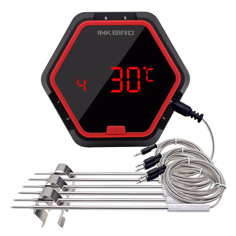 Kaufen IBT 2X 4XS 6X3 Arten Lebensmittel Kochen Bluetooth Wireless BBQ Thermometer IBT 6XS Sonden   Timer Für Ofen Fleisch grill Kostenloser App Control