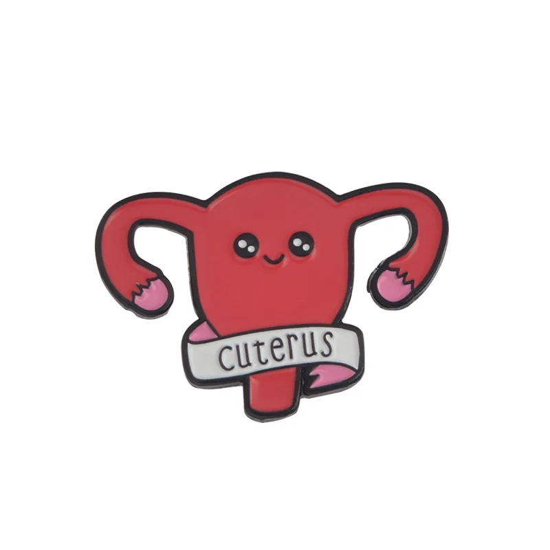 

WEISHUOLI New Cuterus Brooches Cute Cartoon Metal Enamel Uterus Brooch Pin Badge Fashion Jewelry Accessories For Women