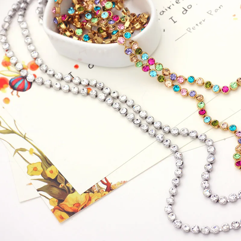 Günstige Neoglory Austrain Kristall Bunte Lange Kette Perlen Quaste Halsketten für Frauen Mädchen Mode Schmuck Geschenke 2020 Colf