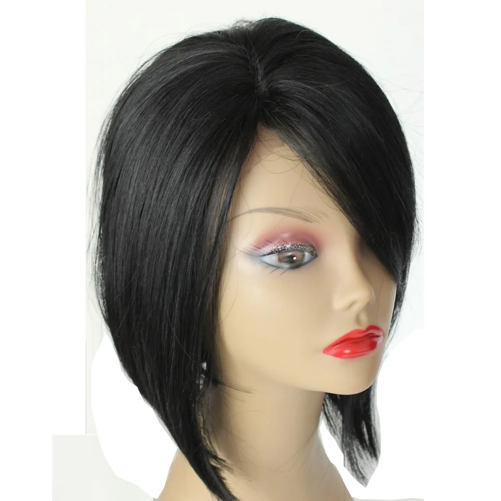 Cheap Natrual Black Outre Short Bob Wigs Kanekalon Synthetic Hair